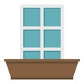 White window and flower box icon isolated Royalty Free Stock Photo