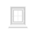 White window frame on white background