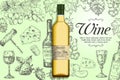 White wine vector poster, banner template Royalty Free Stock Photo