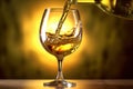 a White wine being poured in the wineglass Royalty Free Stock Photo