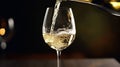 a White wine being poured in the wineglass Royalty Free Stock Photo