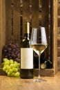 White Wine Bootle and Glass Royalty Free Stock Photo