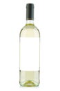 White wine bottle with blank label on white Royalty Free Stock Photo