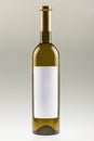 White wine bottle with empty label