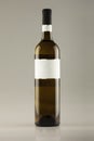 White wine bottle with empty label