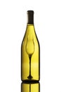 White wine bottle and glass Royalty Free Stock Photo