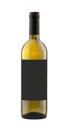White wine bottle isolated with blank label. Royalty Free Stock Photo