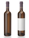 White wine bottle on white background