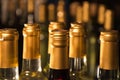 White Wine Bottles Lined-Up Royalty Free Stock Photo