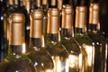 White Wine Bottles Lined-Up Royalty Free Stock Photo