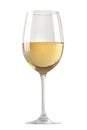 White wine glass isolated