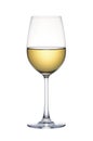 White wine in glass isolated over white background Royalty Free Stock Photo