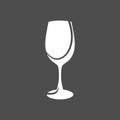 White wine glass symbol on gray backdrop Royalty Free Stock Photo