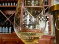 White wine in a glass