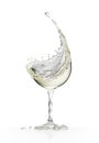 White wine glass on a white background Royalty Free Stock Photo