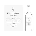 White wine label. Vector premium template. Clean and modern design. Pinot Gris grape sort.
