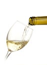 White wine poured into a glass