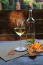 White wine glass wine bottle cork corkscrew Royalty Free Stock Photo