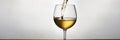 White wine pouring into a glass on a white background Royalty Free Stock Photo