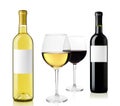 White wine and red wine Royalty Free Stock Photo