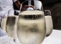 White wine spritzer in glasses on a table Royalty Free Stock Photo