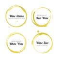 White Wine stain circles Royalty Free Stock Photo