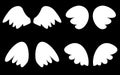 White wings vector set on black background Royalty Free Stock Photo