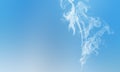 White wipe smoke on sky blue. Abstract motion diffusion background Royalty Free Stock Photo