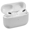 White wireless bluetooth headphones and charging box Royalty Free Stock Photo