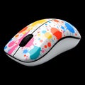 Colorful splatter paint wireless computer mouse isolated on transparent background Royalty Free Stock Photo
