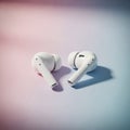 Earbud features small openings and microphone holes, indicating active Royalty Free Stock Photo