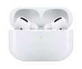 White wireless headphones Apple AirPods Pro, on white background. Realistic vector illustration