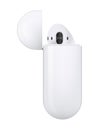 White wireless headphones Apple AirPods series 2, on white background. Realistic vector illustration