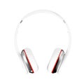 White wireless headphones isolated white background 3d illustration render front