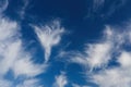 White Wispy Clouds Against Blue Sky