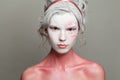 White witch woman portrait. Carnival or Halloween makeup