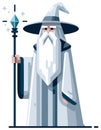 White Wizard Flat Design