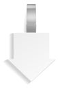 White wobbler template. Arrow shape plastic tag