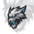 White Wolf Head Vector Illustration for Esports Team or Group Royalty Free Stock Photo