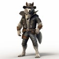 Photorealistic Steampunk Wolf Cowboy In Xbox 360 Graphics