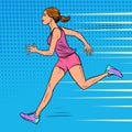 White woman athlete runs. Sports and health. Marathon run