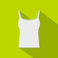 White woman tank top icon, flat style