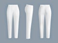 White womens pants realistic isolated