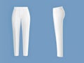 White womens pants realistic isolated vector