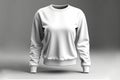 White womens sweatshirt long sleeve made with Generative AI.