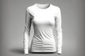 White womens t-shirt long sleeve made with Generative AI.