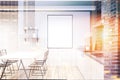 White and gray dining room, poster toned Royalty Free Stock Photo