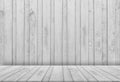 White wood display background, Wooden panel for indoor studio room. Backdrop background Empty Room Grey washed old wooden striped Royalty Free Stock Photo