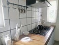 White Wood kitchen in the afternoon