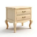 White Wood Nightstand With Drawers - Tonalist Color Scheme